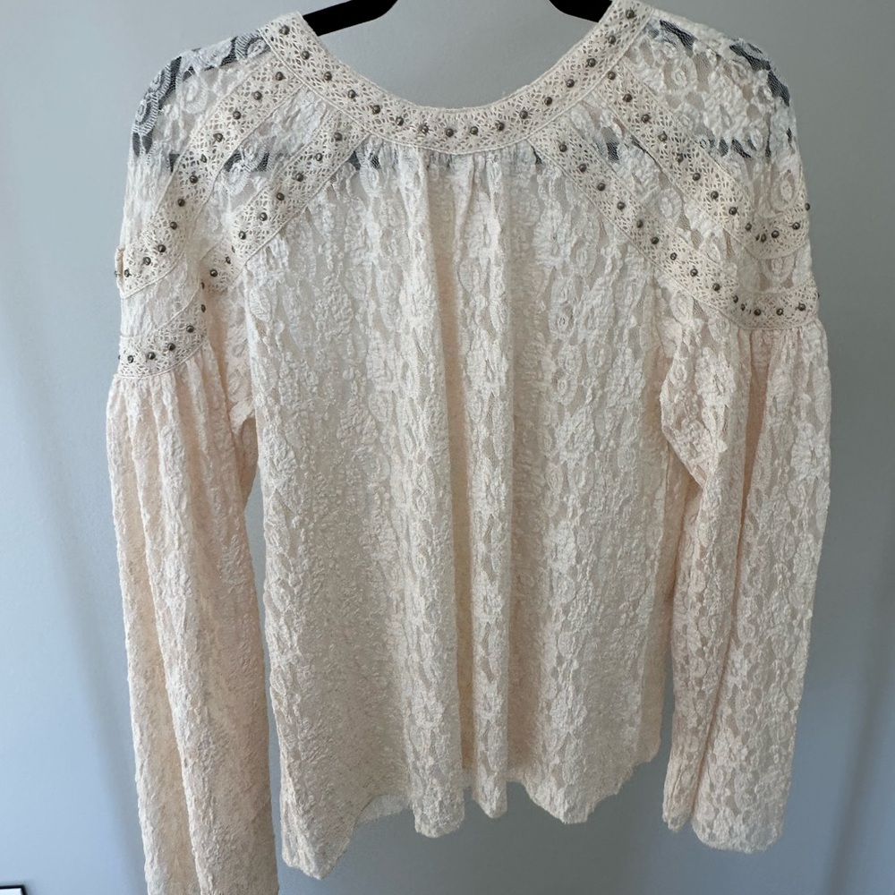Zara Boho Lace Long Sleeve Top